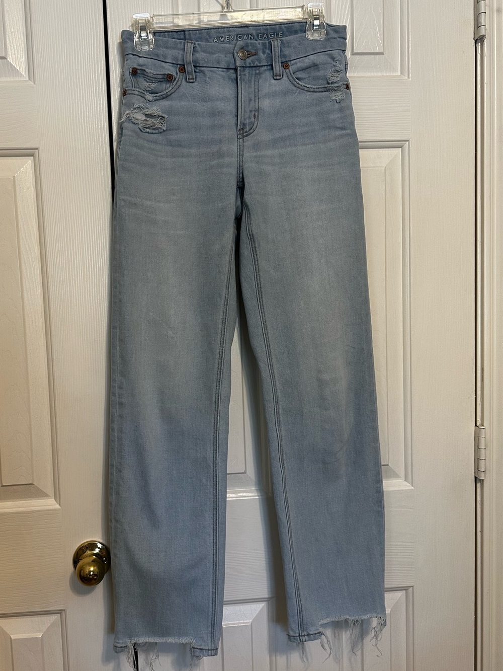 American Eagle Outfitters Light Blue Straight-Leg Jeans